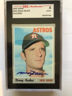 Autographed 1970 Topps Doug Rader Houston Astros Card #355 SGC Slabbed