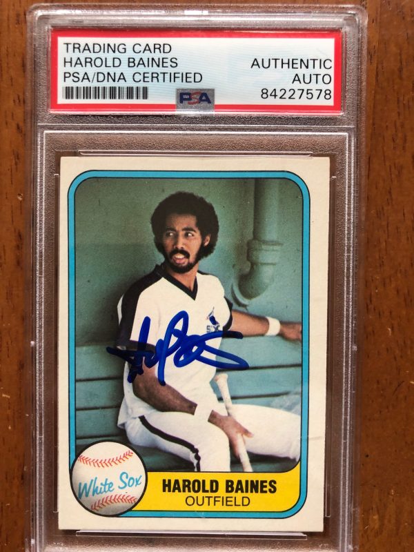 Autographed 1981 Fleer Harold Baines White Sox Rookie Card #69 PSA Slabbed
