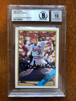 Autographed 1988 Topps Bob Forsch St. Louis Cardinals card #586 SGC Slabbed