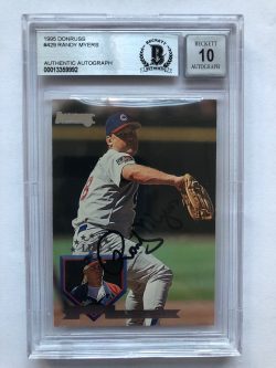 Autographed Randy Myers 1995 Donruss Chicago Cubs card #429 Beckett Slabbed Auto 10