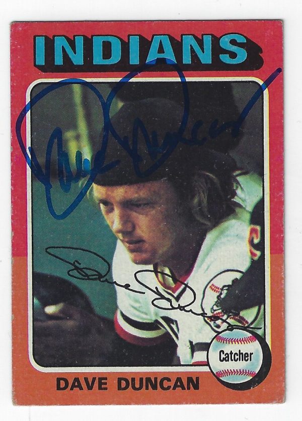 Autographed DAVE DUNCAN 1975 Topps Card
