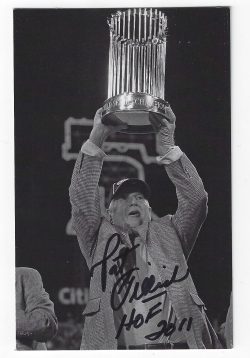 Autographed PAT GILLICK HOF 2011 Philadelphia Phillies BxW Post Card