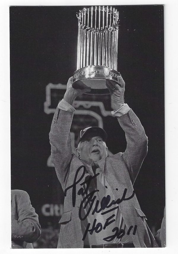 Autographed PAT GILLICK HOF 2011 Philadelphia Phillies BxW Post Card