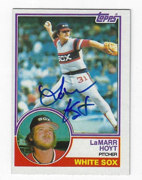 Autographed LAMARR HOYT 1983 Topps Card