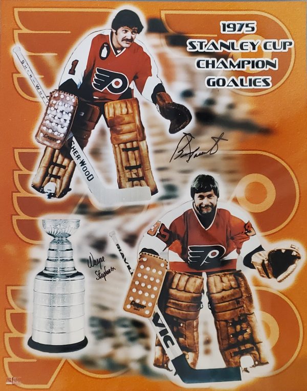 Autographed BERNIE PARENT & WAYNE STEPHENSON 16x20 Philadelphia Flyers Photo