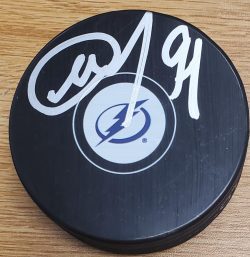 AUTOGRAPHED MIKHAIL SERGACHEV Tampa Bay Lightning Puck
