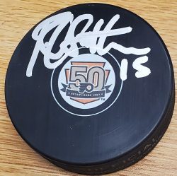 AUTOGRAPHED RICH SUTTER Philadelphia Flyers 50th Anniversary Hockey Puck
