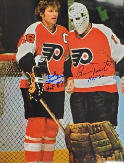 Autographed BOBBY CLARKE and BERNIE PARENT 11 x 14 Philadelphia Flyers Photo