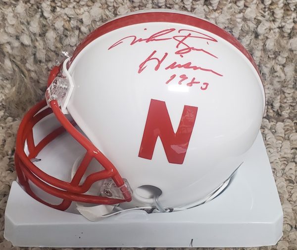 Autographed MIKE ROZIER Nebraska Cornhuskers Mini Helmet with COA