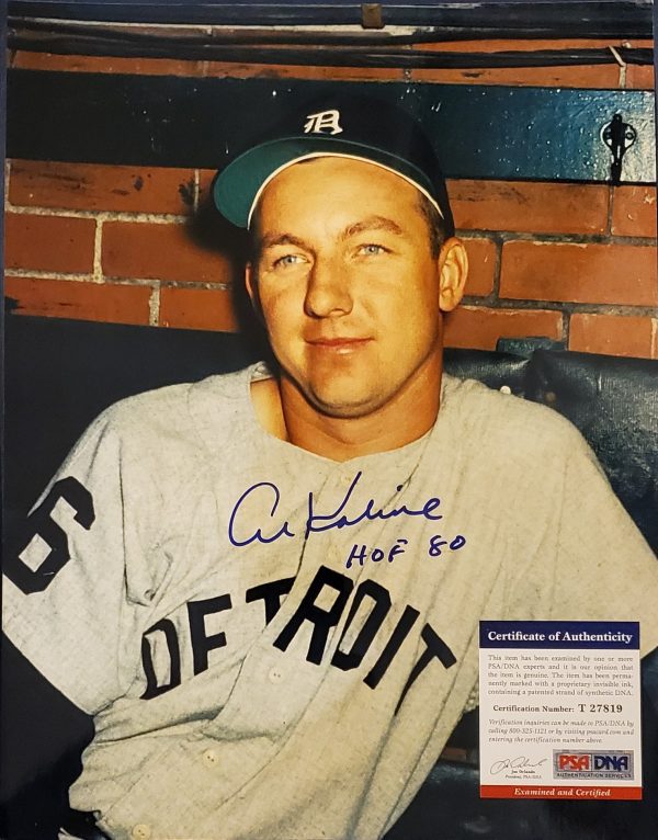 Autographed Al Kaline Detroit Tigers 11X14  photo PSA/DNA