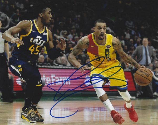 AUTOGRAPHED GEORGE HILL 8X10 MILWAUKEE BUCKS Photo