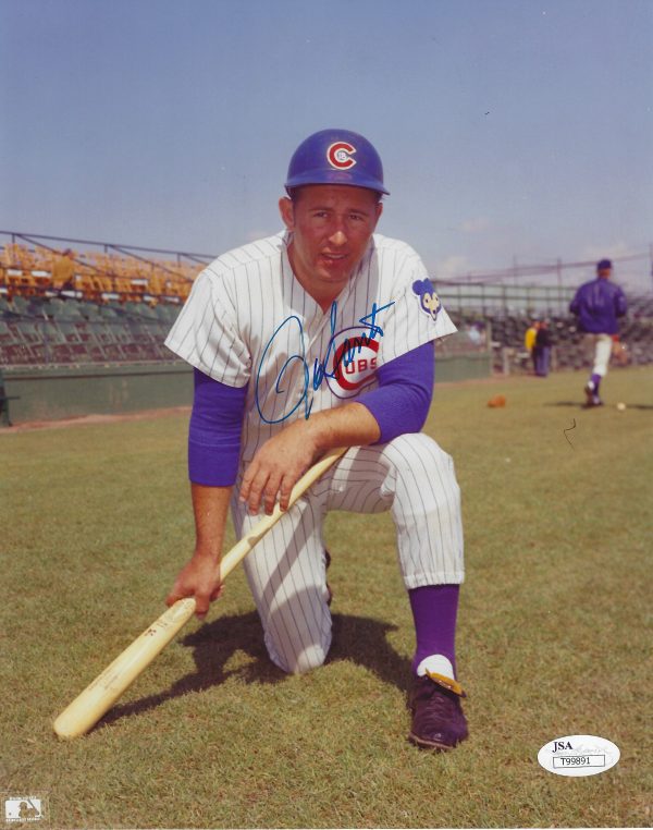 Autographed RON SANTO 8X10 CHICAGO CUBS photo JSA