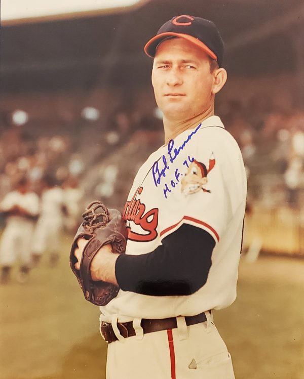 Autographed HOF'R BOB LEMON 11X14 Cleveland Indians Photo