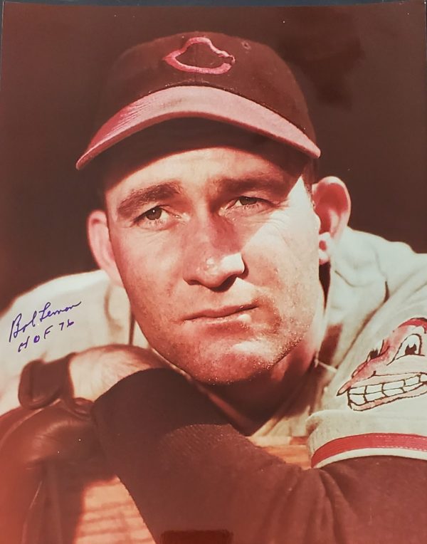Autographed HOF'R BOB LEMON 11X14 Cleveland Indians Photo