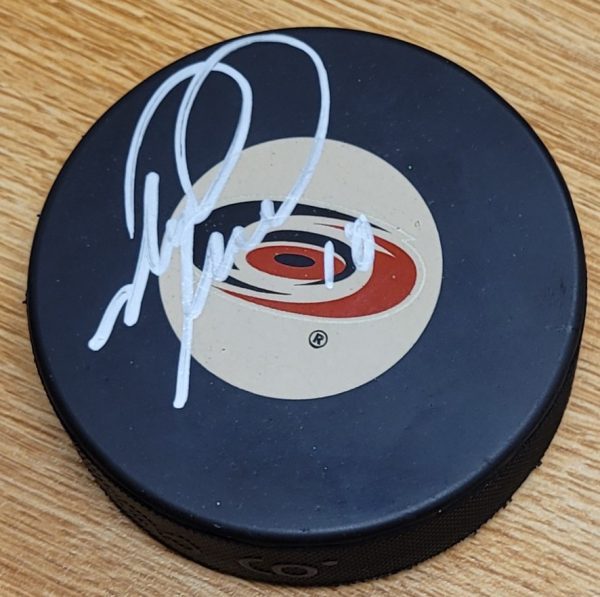 AUTOGRAPHED Mark Recchi  Carolina Hurricanes Hockey Puck
