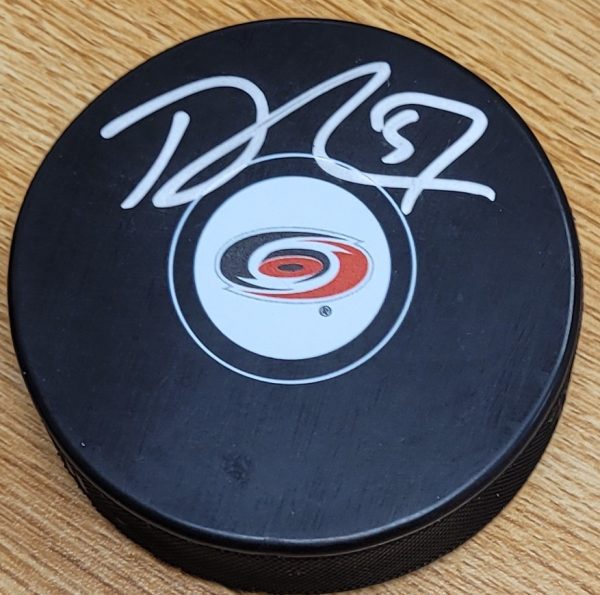 Autographed TREVOR VAN RIEMSDYK Carolina Hurricanes Hockey Puck
