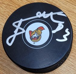 Autographed CHRISTIAN JAROS Ottawa Senators Hockey Puck