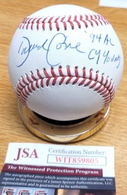 Autographed David Cone "94 AL Cy Young" Official Major League Baseball- JSA COA