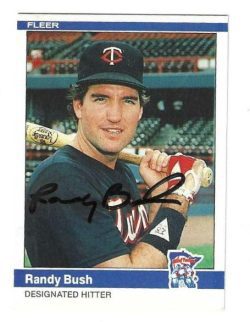 Autographed RANDY BUSH Minnesota Twins 1984 Fleer Card