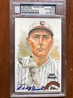 Autographed Edd Rousch Cincinnati Reds Perez-Steele Postcard PSA Slabbed