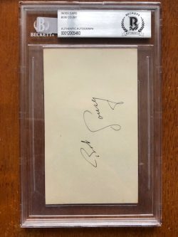 Autographed Bob Cousy Boston Celtics 3x5 Index Card Beckett Slabbed