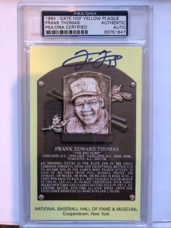 Autographed Frank Thomas Hall of Fame Gold Plaque PSA Slabbed