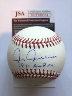 Autographed Chris Chambliss "1971 AL ROY" Official Major League Baseball- JSA COA