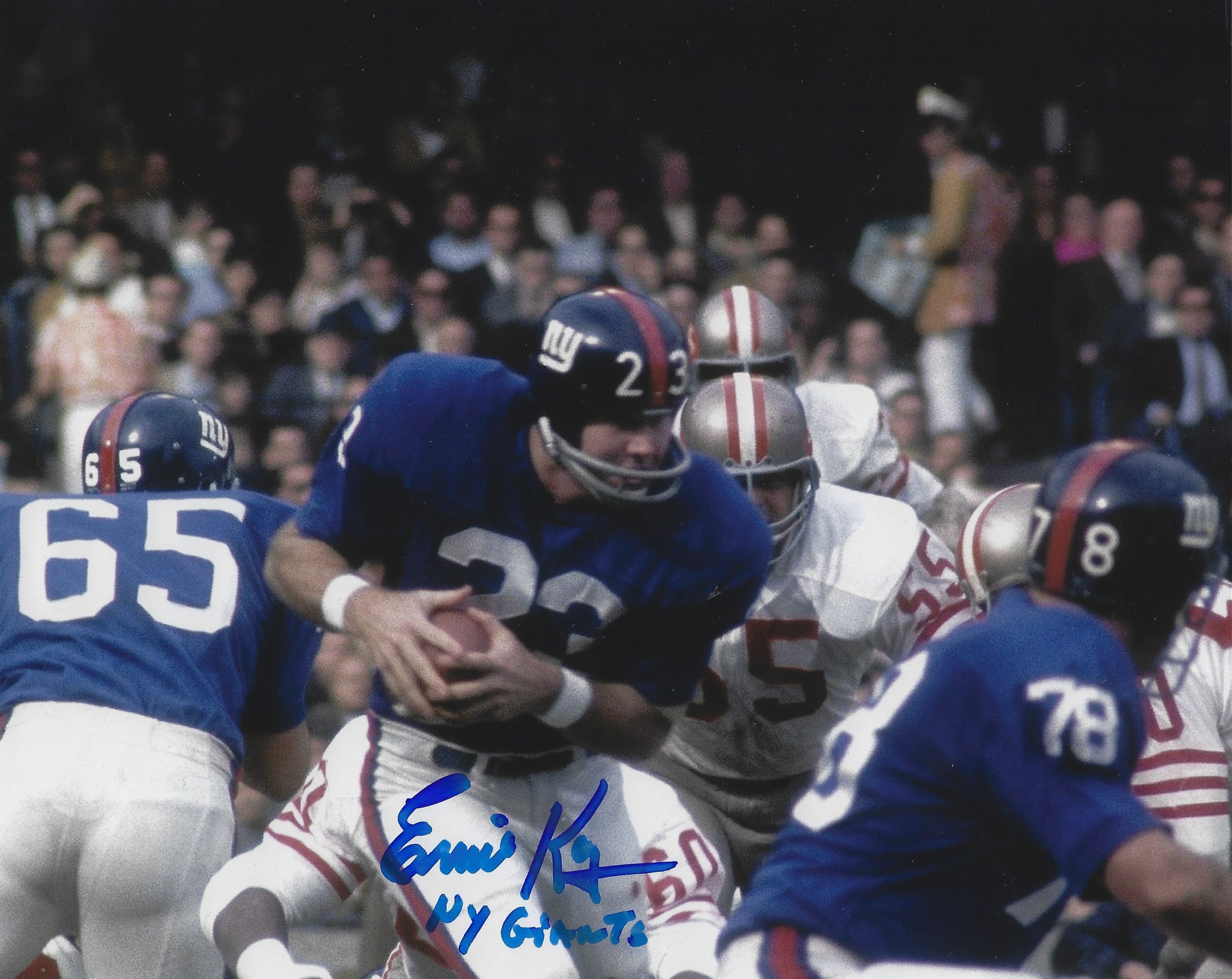 Ernie Koy Signed Autographed 8X10 Photo New York Giants JSA AB54649