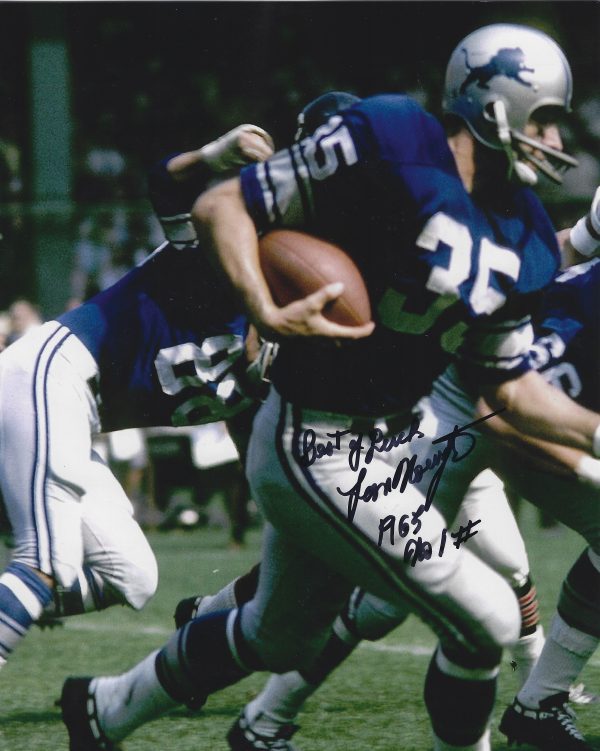 Autographed TOM NOWATZKE 8X10 Detroit Lions Photo