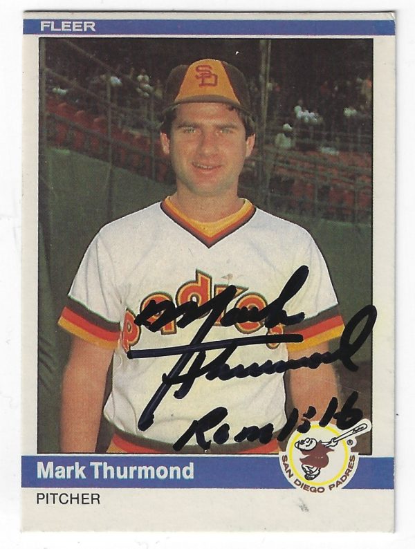 Autographed MARK THURMOND 1984 Fleer Card