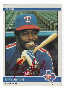 Autographed BILLY SAMPLE 1984 Fleer Card