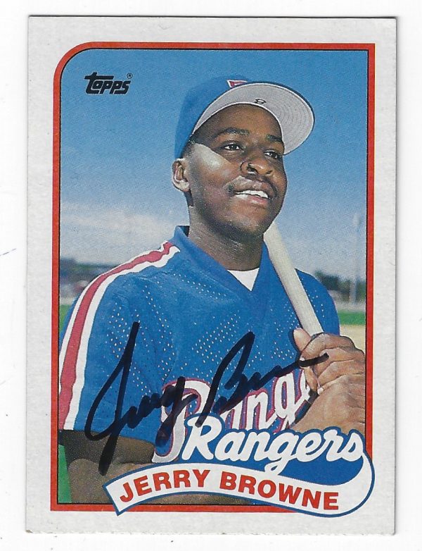 Autographed JERRY BROWNE 1989 Topps Card