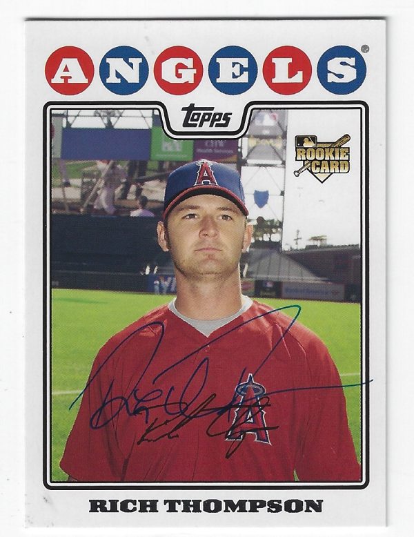 Autographed RICH THOMPSON  2008 Topps card
