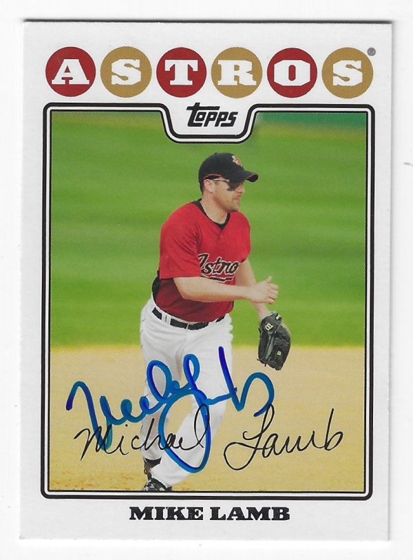 Autographed MIKE LAMB 2008 Topps card