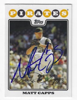 Autographed MATT CAPPS 2008 Topps Card