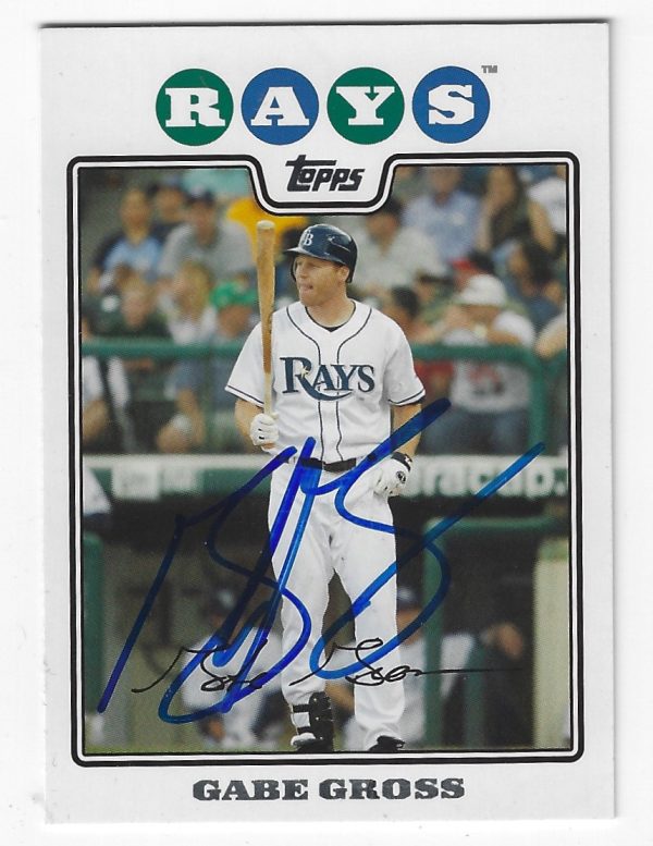Autographed GABE GROSS 2008 Topps Card