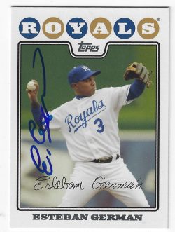 Autographed ESTEBAN GERMAN 2008 Topps Card