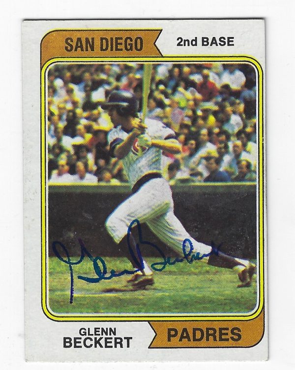 Autographed GLENN BECKERT 1974 Topps Card