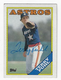 Autographed TERRY PUHL 1988 Topps card