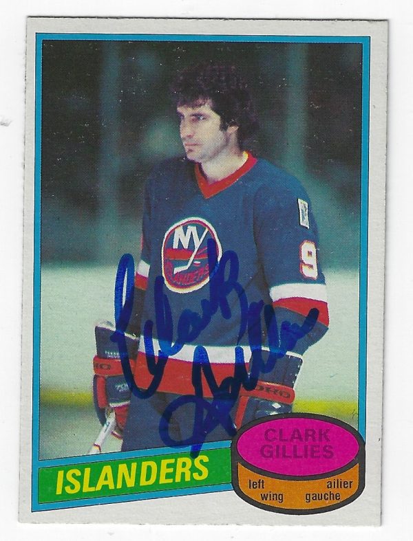 CLARK GILLIES Autographed 1980-81 O-Pee-Chee New York Islanders Card