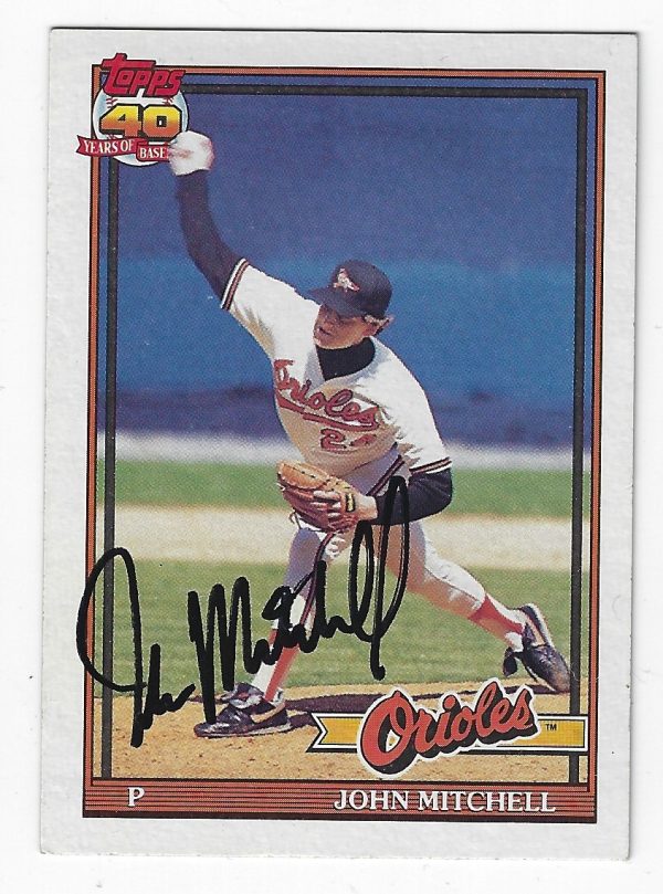 Autographed JOHN MITCHELL 1991 Topps Card