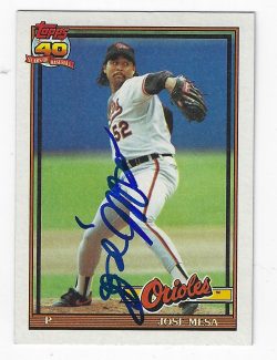 Autographed JOSE MESA 1991 Topps Card