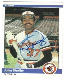 Autographed JOHN SHELBY Baltimore Orioles 1984 Fleer Card