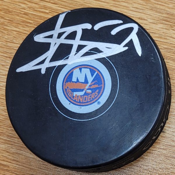 AUTOGRAPHED LUCA SBISA New York Islanders Hockey Puck