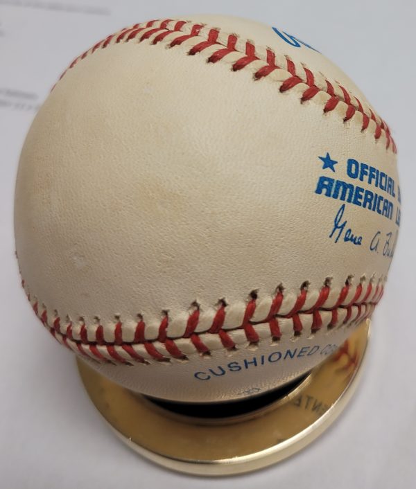 Autographed ED YARNALL Official American League Baseball - Image 2