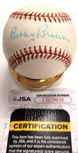 AUTOGRAPHED BOBBY BROWN Official American League Baseball JSA