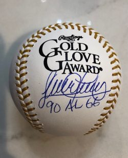 Autographed Sandy Alomar "90 AL GG"  Rawlings Official Gold Glove Baseball