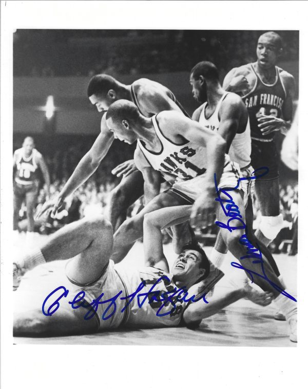 Autographed CLIFF HAGAN & ZELMO BEATY 8x10 ST. LOUIS HAWKS photo