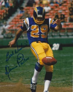 Autographed DENNIS PARTEE 8X10 San Diego Chargers Photo