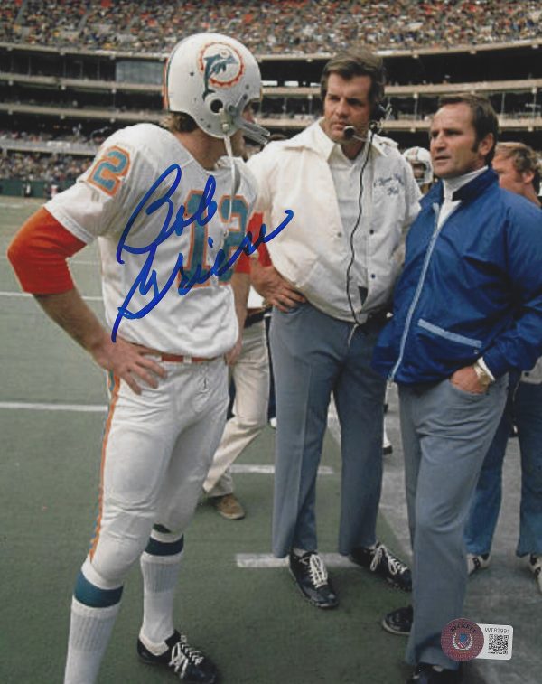Autographed BOB GRIESE 8X10 Miami Dolphins photo Beckett Witness